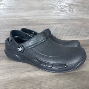 Crocs Black Bistro Work Clog Slip Resistant Unisex Slip Ons Womens 9 Mens 7